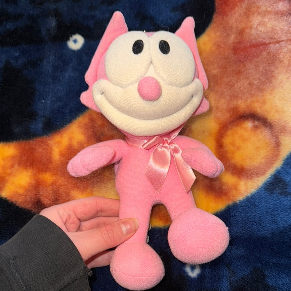 Vintage Pink Cat Stuffed Animal